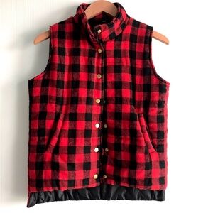 Red and Black Plaid Vest